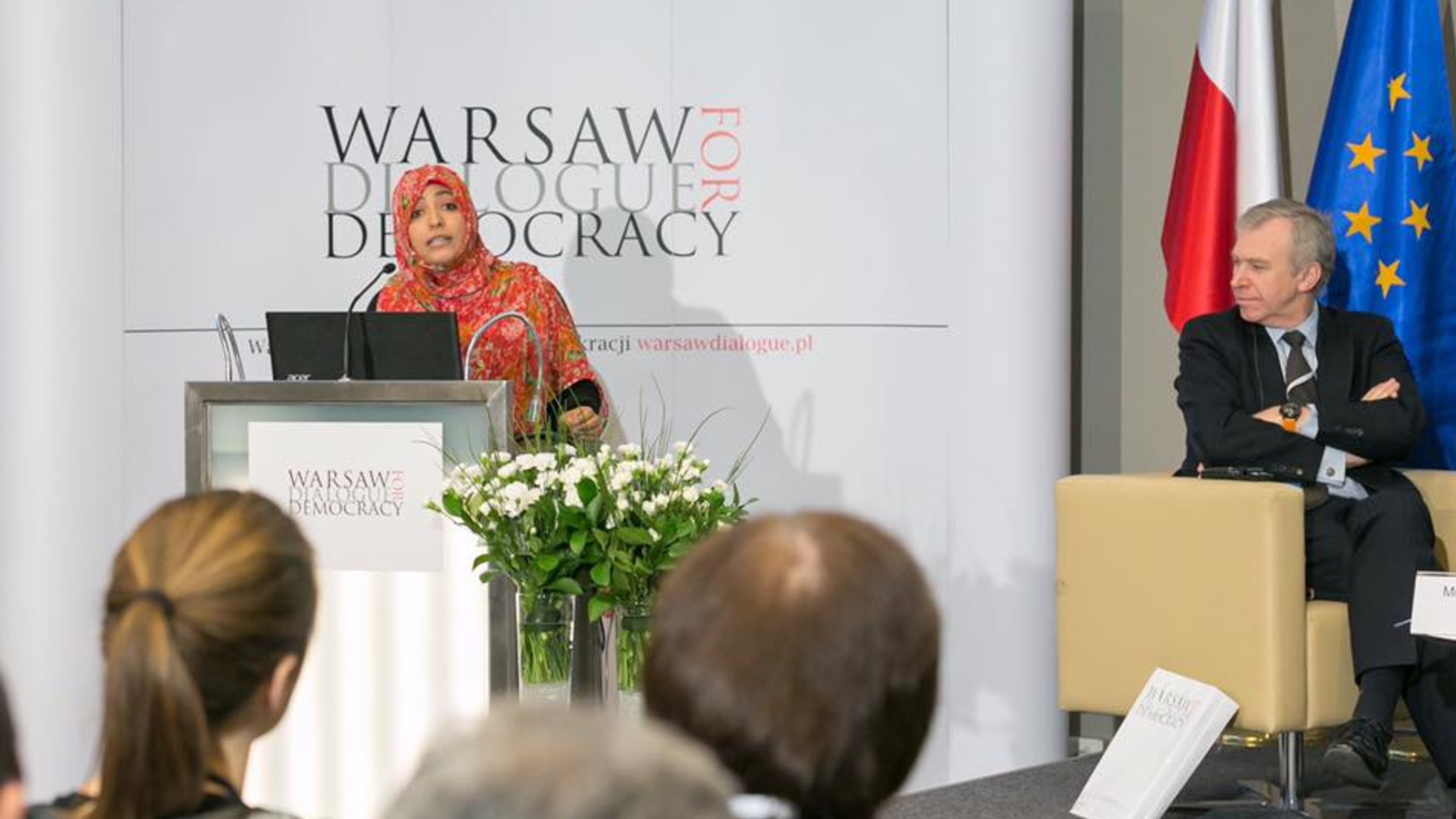 كلمة الناشطة الحائزة على جائزة نوبل للسلام توكل كرمان في الجلسة الإفتتاحية لمؤتمر وارسو الدولي الخامس للحوار الديمقراطي - وارسو